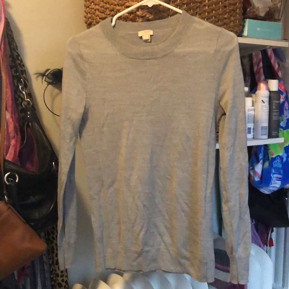 Jcrew gray crew neck sweater